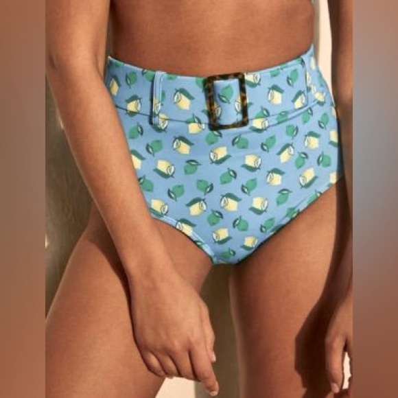 Boden Kythira Bikini High Rise Size 8 Bottom In Lemon Print  NWT - Picture 1 of 7